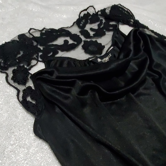 #57 Silky Black Streetwear LONG top/dress - Picture 2 of 4